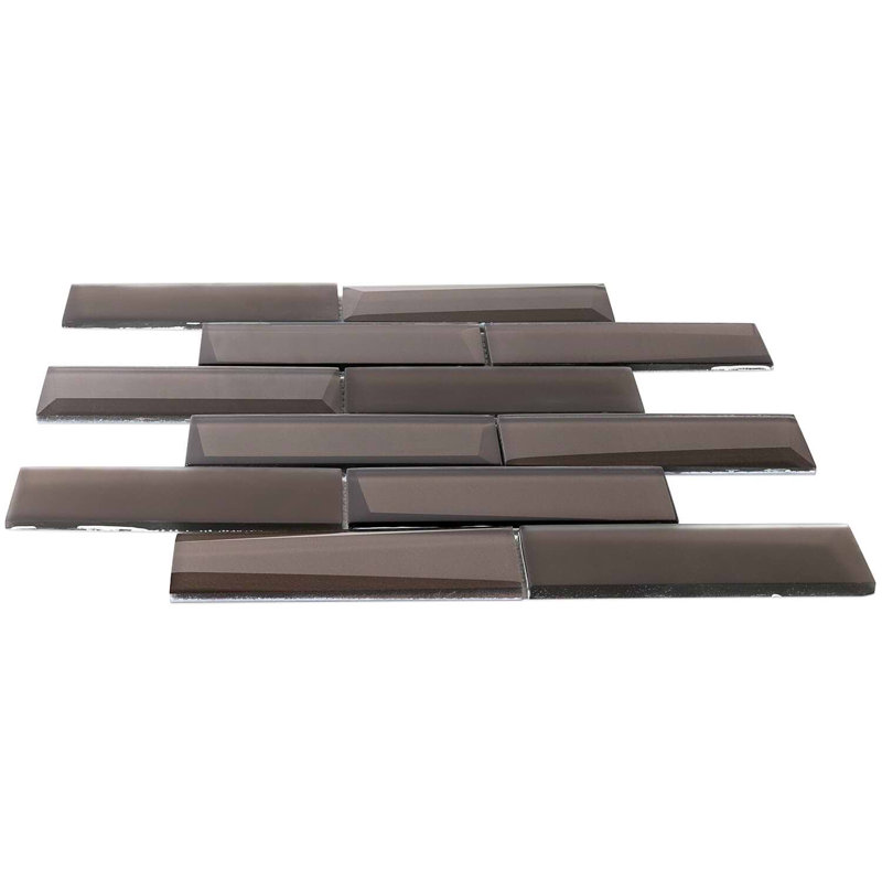 Remington 2x6 Polished Glass Subway Mosaic Tile, Bronze