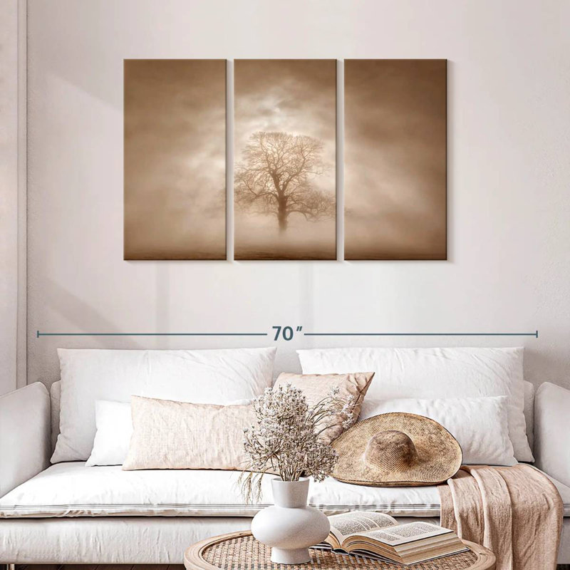 Harnek Tree In Moody Light In Sepia, 28" H x 45" W