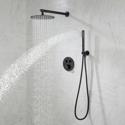 Ensemble complet de robinetterie de douche thermostatique circulaire à 2 fonctions