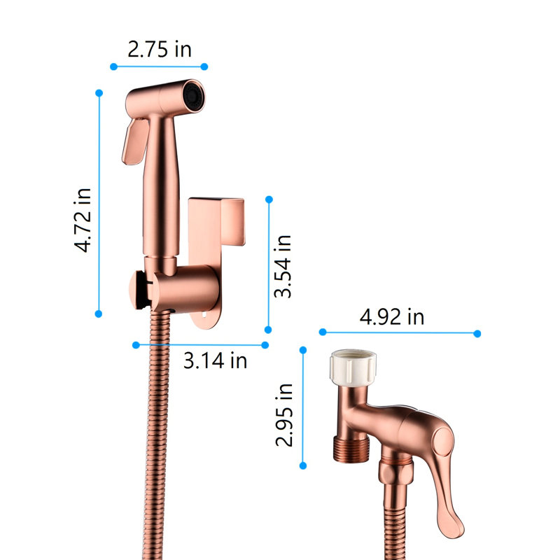 Handheld Rose Gold Metal Bidet For Toilet, Ensures Hygiene With Variable Spray Power And Rust Protection Hygienic Toilet - Handheld, Features Adjustable Flow Thorough Cleaning