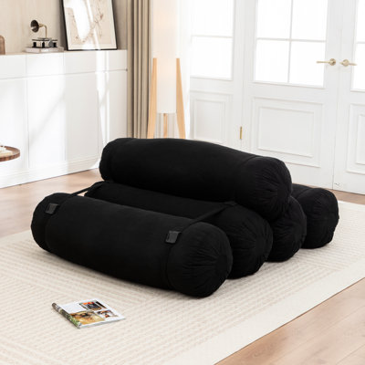 Corduroy Adjustable Floor For Different Configurations, Ideal Small Apartments And Game Rooms, 75.58 In Depth With Straps 5 Cylindrical Pillows, Great Relaxation Bedroom Office, 13.79 Height