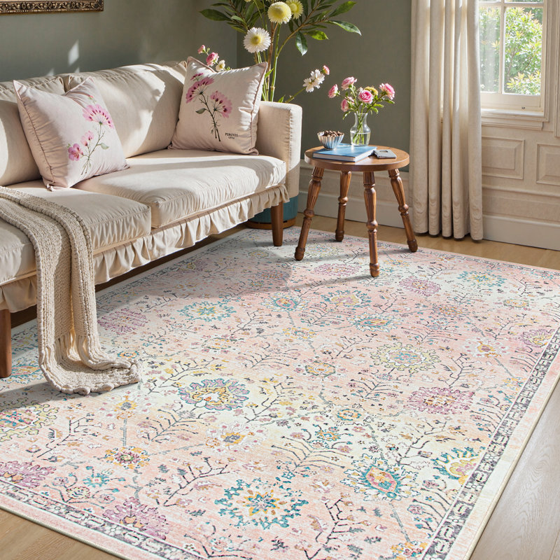  Tapis lavable Boho, Rectangle 5 pi x 7 pi