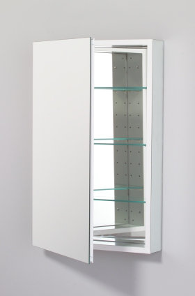 PL Series Recessed or Surface Mount Frameless 1 Door Medicine Cabinet with 3 Adjustable Shelves, 30" x 19.25" x 4", Gray