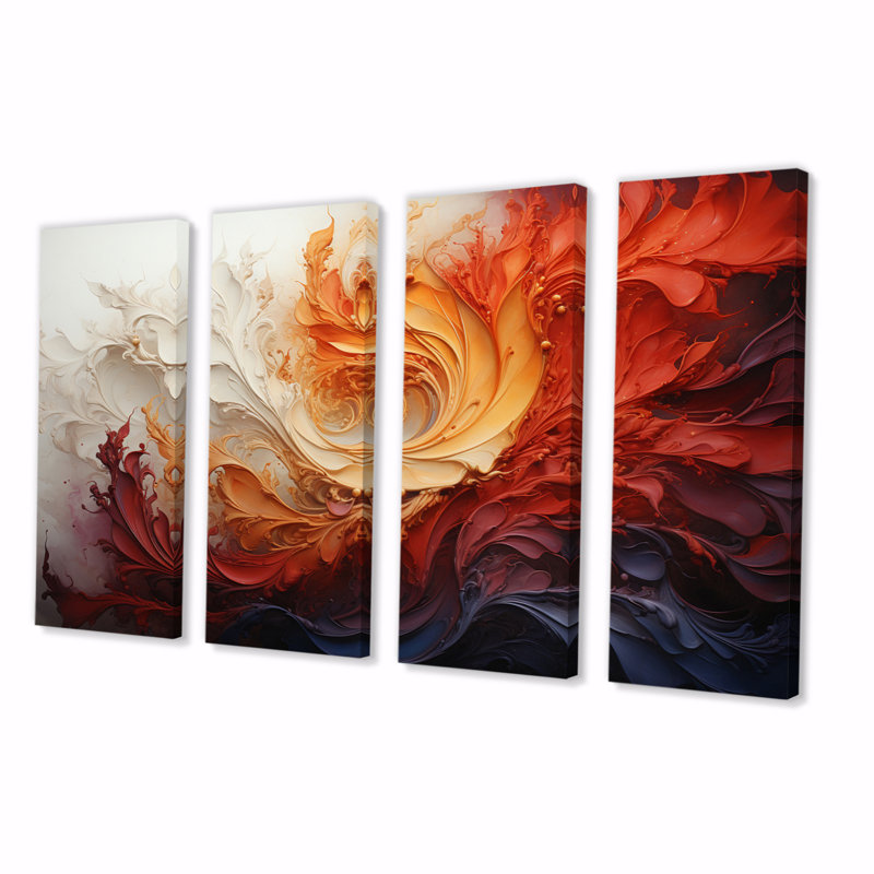 Chinetta - Impression abstraite sur toile - 4 panneaux