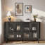 Buffet moderne avec portes en verre et tablettes réglables-421053440
