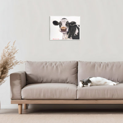 Mignonne vache avec plaque murale taches blanches, design par George Dyachenko