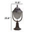 Lampadaire d'extérieur bronze antique avec abat-jour givré
