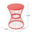 16.51"h Red Side Table With Iron & Contemporary Minimalist 16.51"w X 16.51"d Table, Modern Style