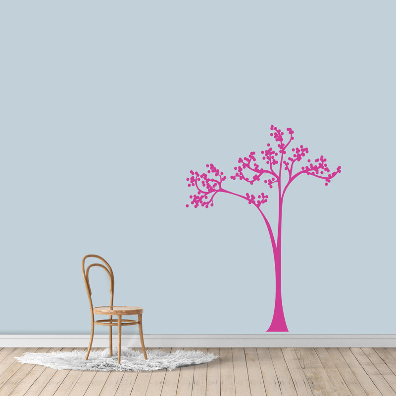 Décalcomanie murale arbre à points Ferrysburg, Rose vif
