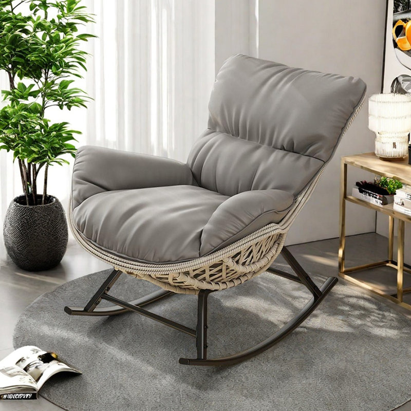 Chaise berçante décontractée Home, Gris