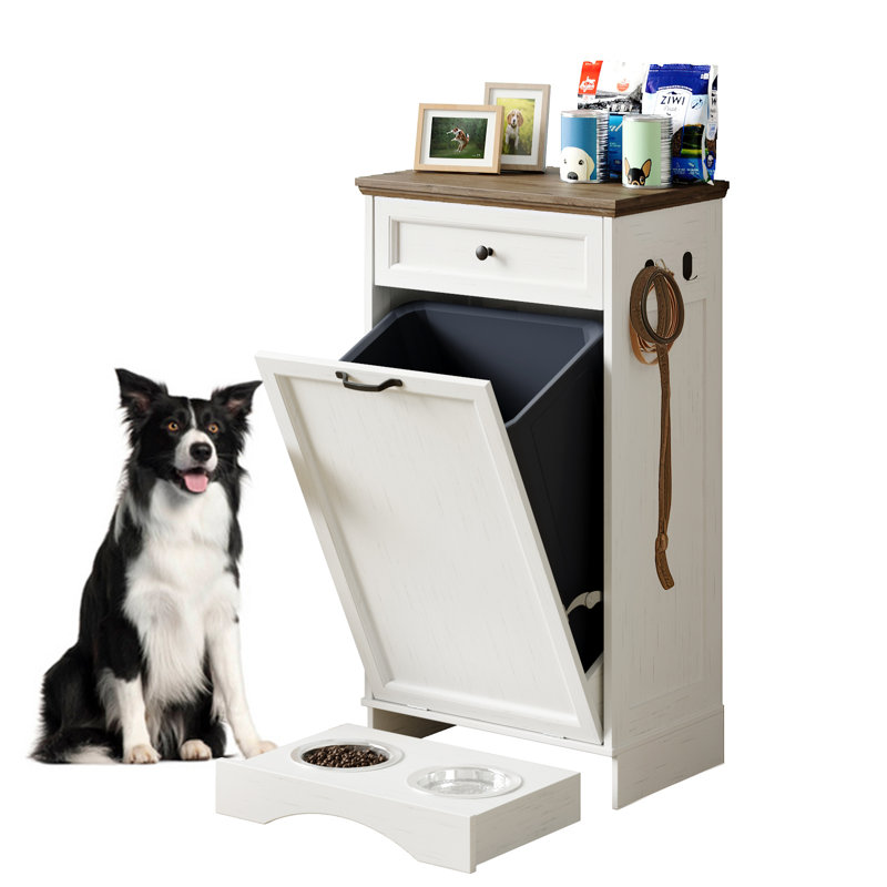 Station d'alimentation pour chien 13 gallons, Blanc