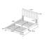 Ensemble de meubles de chambre 3 pièces comprenant un lit simple, des tables de chevet, une tête de lit capitonnée rose et un revêtement en tissu.-962890143