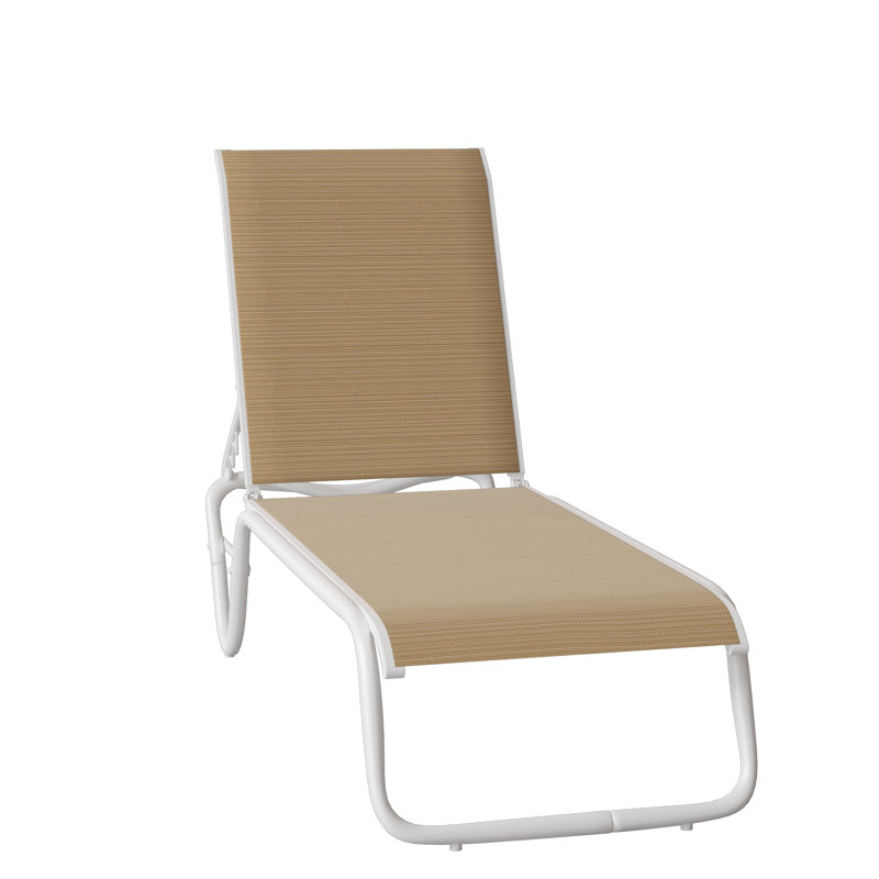 Gardenella Outdoor Metal Chaise Lounge, Coastline, White