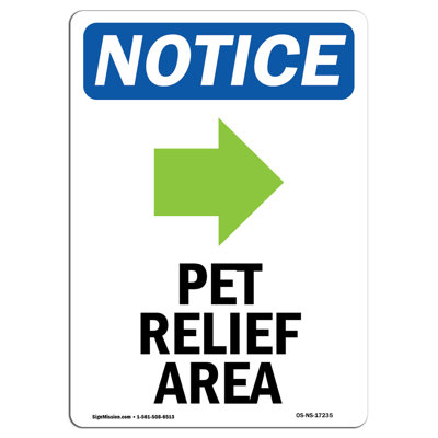 Notice - Pet Relief Area Sign
