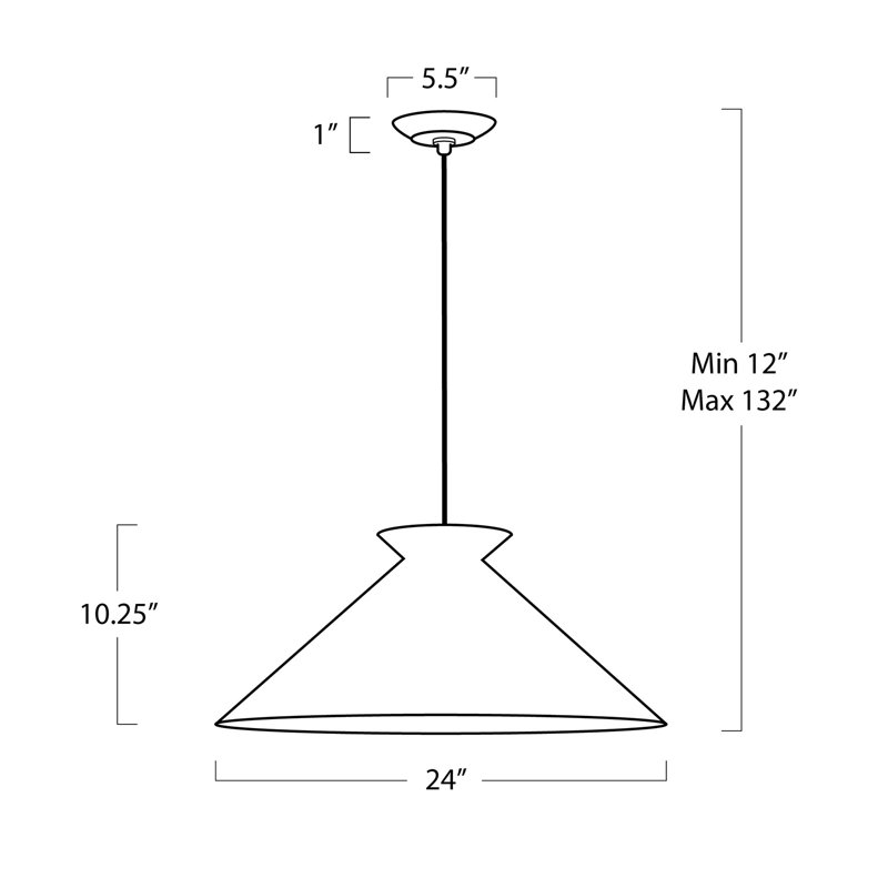 Viggo 1 - Light Pendant, Blackened Steel, 10.25" H x 24" W x 24" D