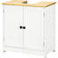 Modern Bathroom Under Sink , White With Double Doors And Adjustable Shelf For Wall Mount Space Saving Cabinet In White, Door Storage Efficiency