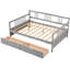 Lit de jour double en bois massif gris avec deux tiroirs pratiques pour une maison moderne, rehaussant l'ambiance de votre chambre à coucher-532873292