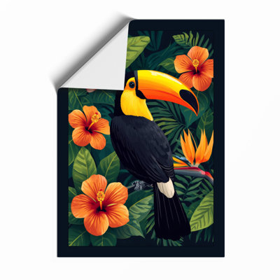 Toucan and Hibiscus Tropical - Framed Print