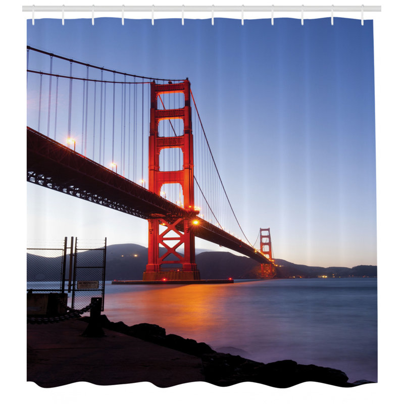 Shower Curtain with Hooks Included, 75" H x 69" W