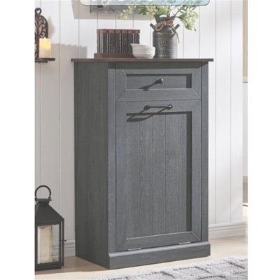 Tilted Laundry Basket Cabinet
