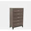 Bedroom Furniture Rustic Grey Oak Simple 1pc Tall Chest 5-Drawers Storage Solidwood Chest