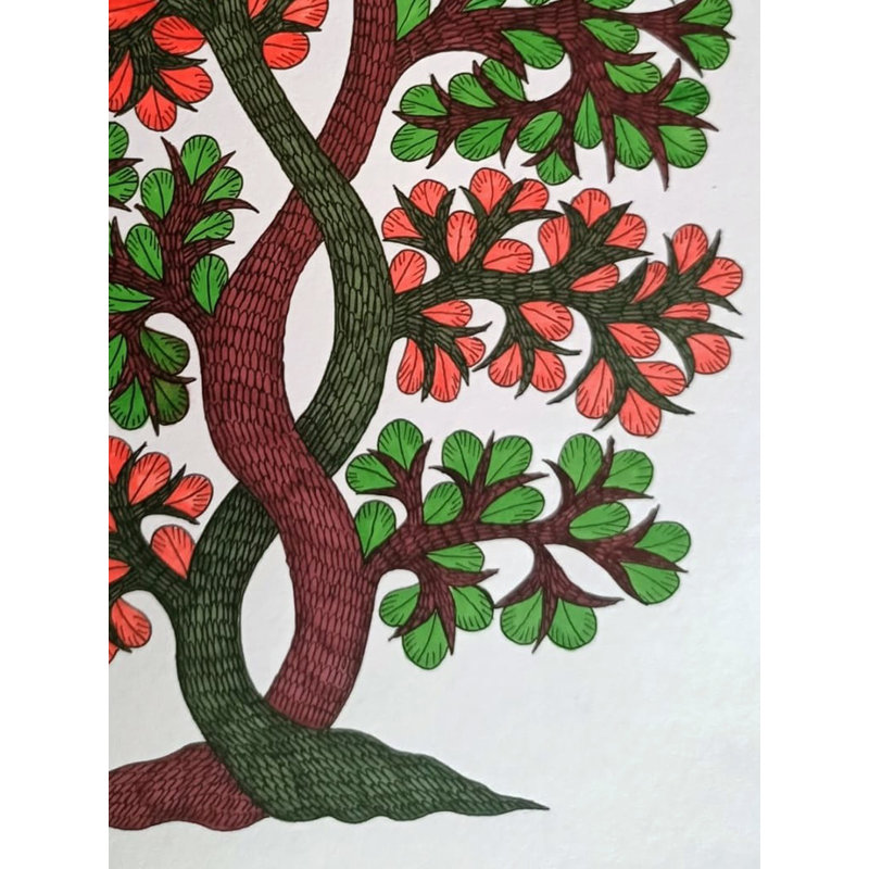 Arbre coloré de la vie - art Gond | Marqueurs et marqueurs à alcool sur papier | Par Ruchi
