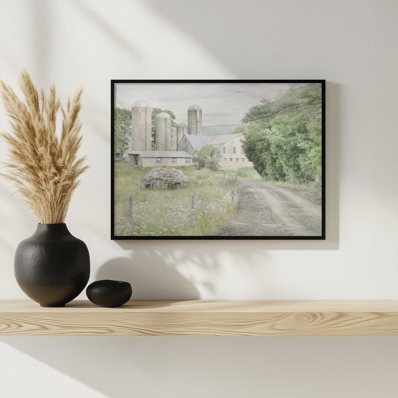 «Old Country Lane» par Lori Deiter, reproduction d'art, 40 W x 30 H, Gold, Framed Print