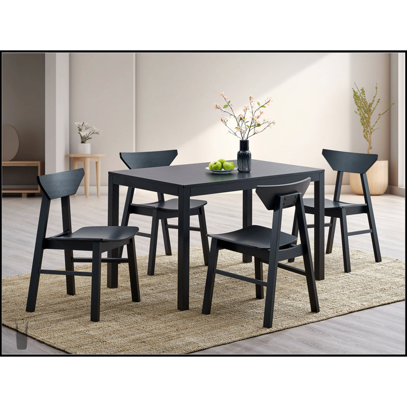 Ensemble de salle à manger rectangulaire 5 pièces Briar avec chaises confortables, parfait pour les espaces modernes et compacts