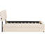 Lit plateforme simple tapissier avec gigogne en molleton beige exquis-2099695661-2099695663