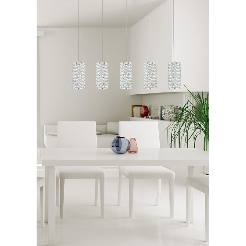 Luminaire suspendu DEL de 40 po Aston en chrome, Chrome