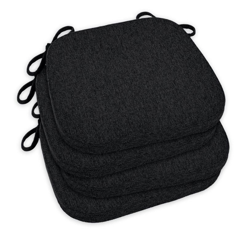 Indoor 1.5'' Dining Chair Seat Cushion, Black