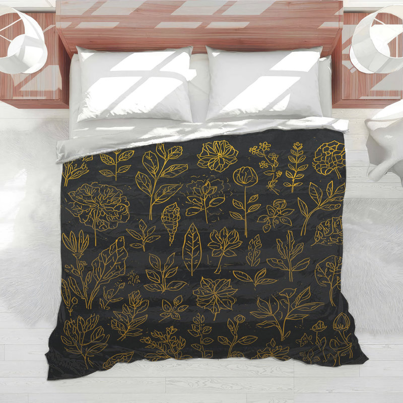 Édredon Golden Botanical Illustration, Lit simple