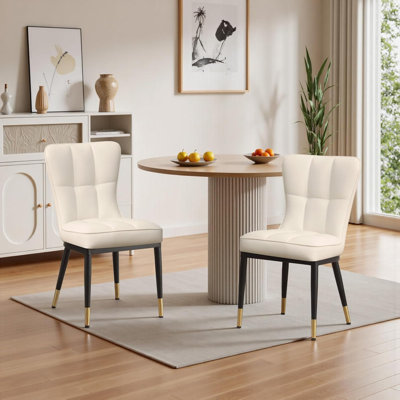50cm H Tufted Velvet Upholstered Metal Upholstered Back Side Chair