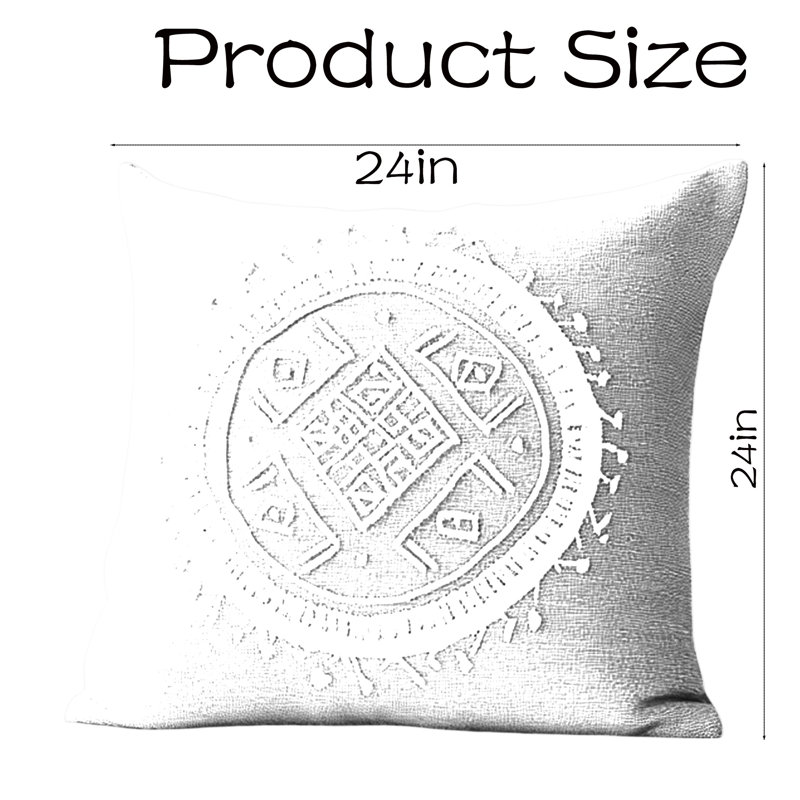Coussin brodé à motif géométrique