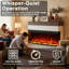Foyer électrique panoramique blanc 60 po avec manteau de cheminée 60 po, flamme 9 couleurs, mode flamme seulement, 1500 W-154795475-145160966
