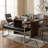 Contemporary Metal Entryway Bench, faux Leather-1476610847