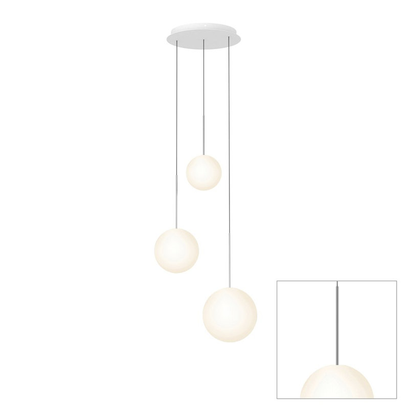 Bola Sphere Pendant Chandelier, Chrome, 120.5" H x 17" W x 17" D