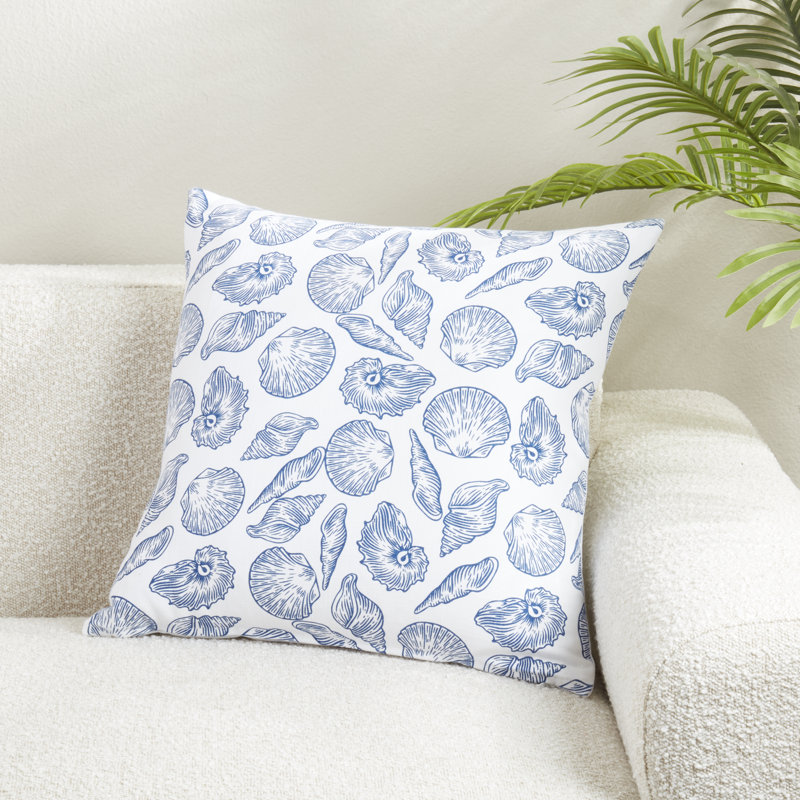 Housse de coussin Coastal Sea Shells, H 20 po x l 20 po, Polyester, Carrée