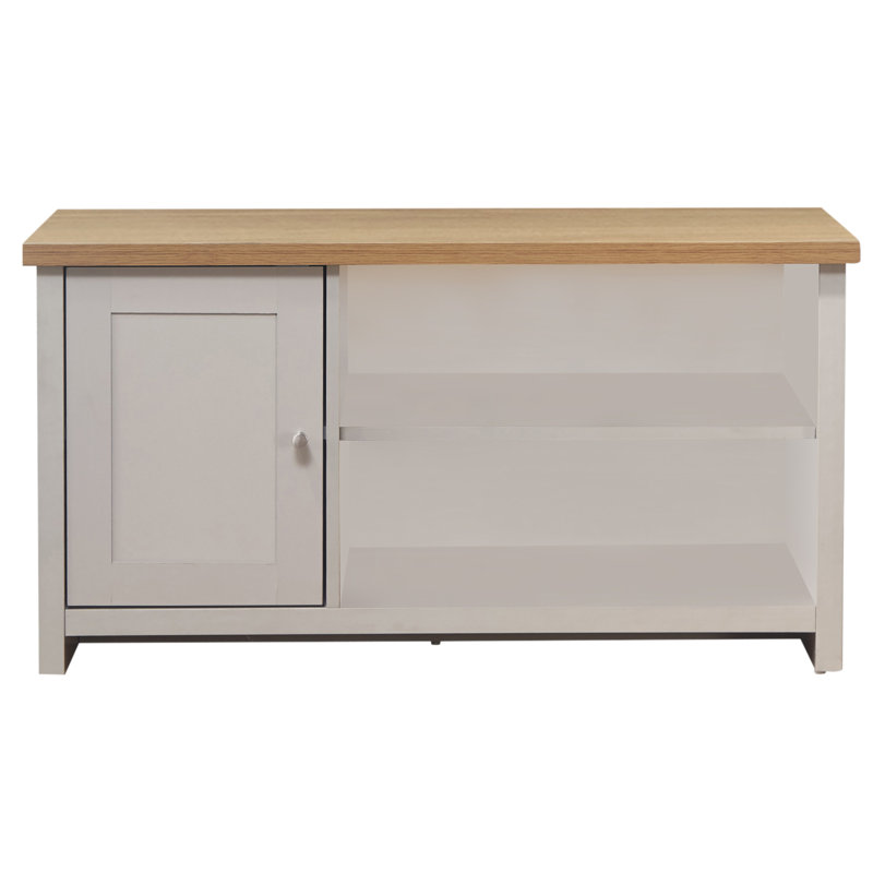 Acel Unfinished TV Stand for TVs up to 42", Soft Grey/Beige