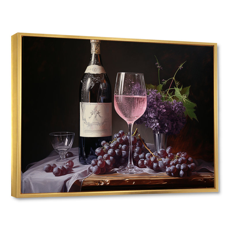 " Lambrusco Luster ", Gold Floater Framed, 16" H x 32" W