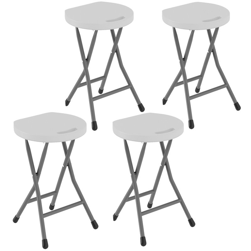 Steel Accent Stool, White