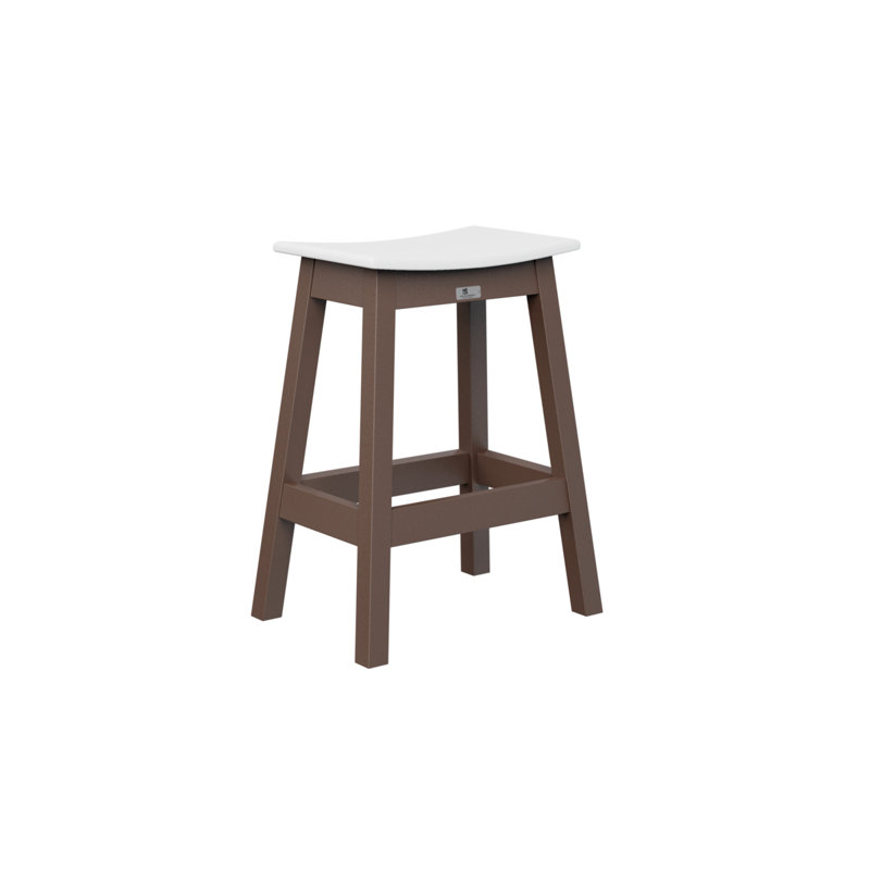 Outdoor Bar Stool, Chocolate Brown, White