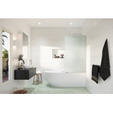 Gaia 34 in. x 58.25 in. Frameless Fluted Single Fixed Bath Panel