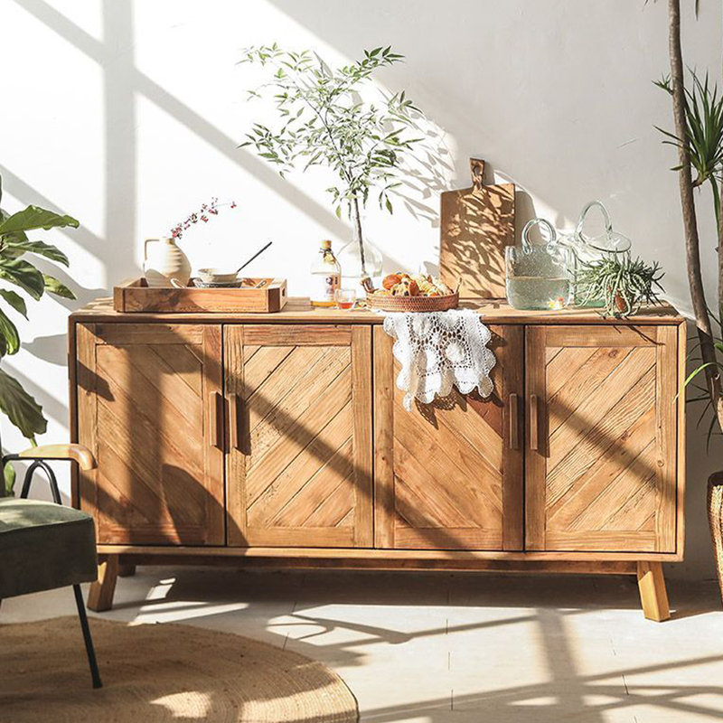 American Solid Wood Retro Sideboard Buffet Cabinet