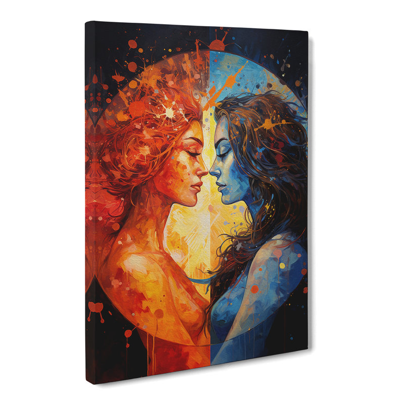 Gemini Zodiac Expressionism - Wrapped Canvas, 60cm H x 40cm W x 3cm D