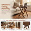 Table carrée pliante en bambou, table pliable portative brune