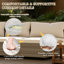 Ensemble de 3 chaises de conversation en rotin tissé pour l'extérieur de style pastoral, deux chaises simples et une table basse double couche-1633362663