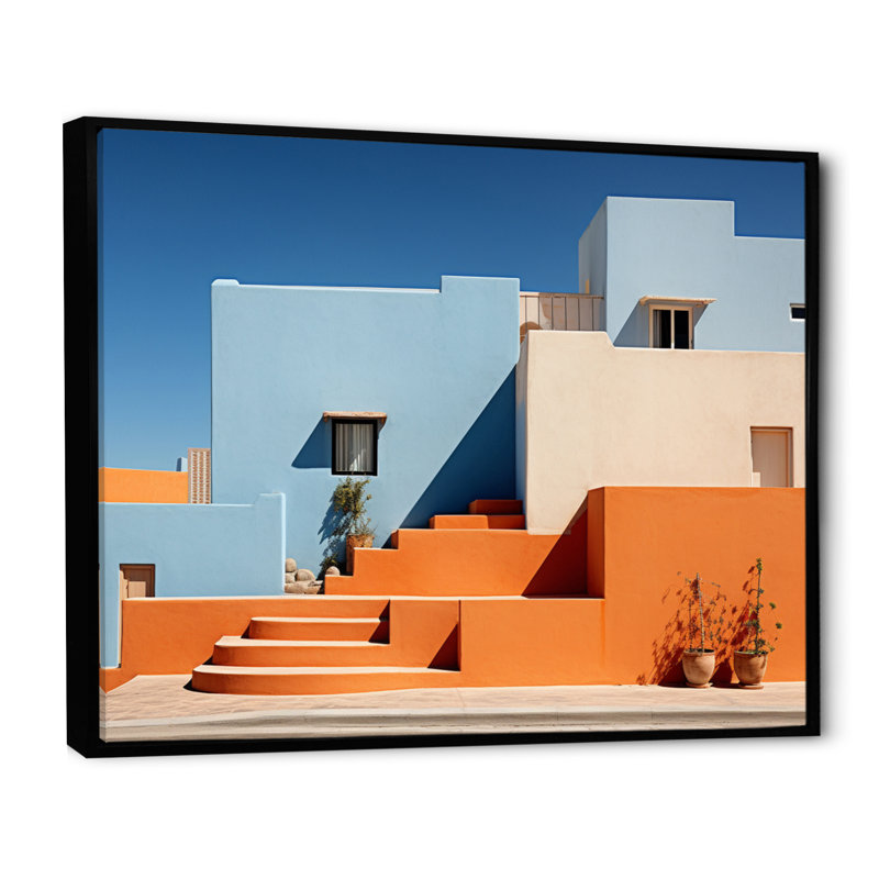 Paysage, architecture et vibrations I - décoration murale City Architecture, H 24 po x l 32 po x P 1 po, Cadre flottant noir
