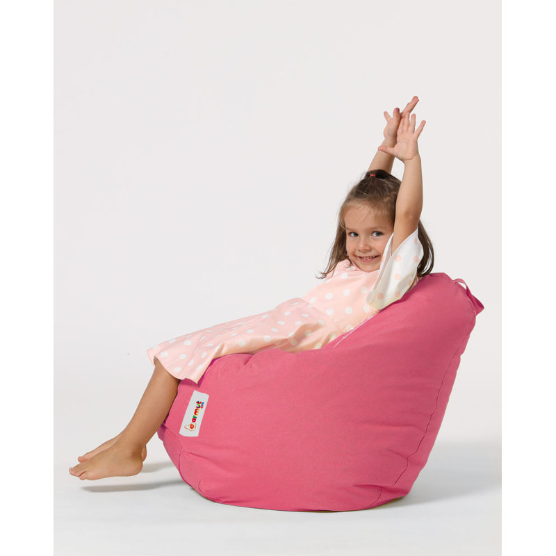 Premium Garden Bean Bag Chair, Solid Pink, 23.6 x 23.6 x 9.8 inches | 100% Waterproof Polyester, Filled with 100% Original EPS Bead Foam | Maximum Weight Capacity: 440 lbs, Perfect for Outdoor Relaxation & Entertainment