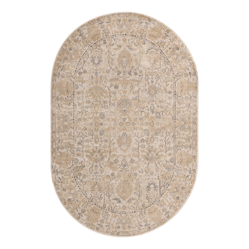 Tapis ivoire Singleton, Ovale 6 pi 1 po x 9 pi